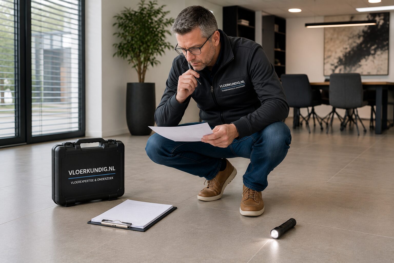 Onafhankelijke vloerexpert tijdens second opinion vloeronderzoek