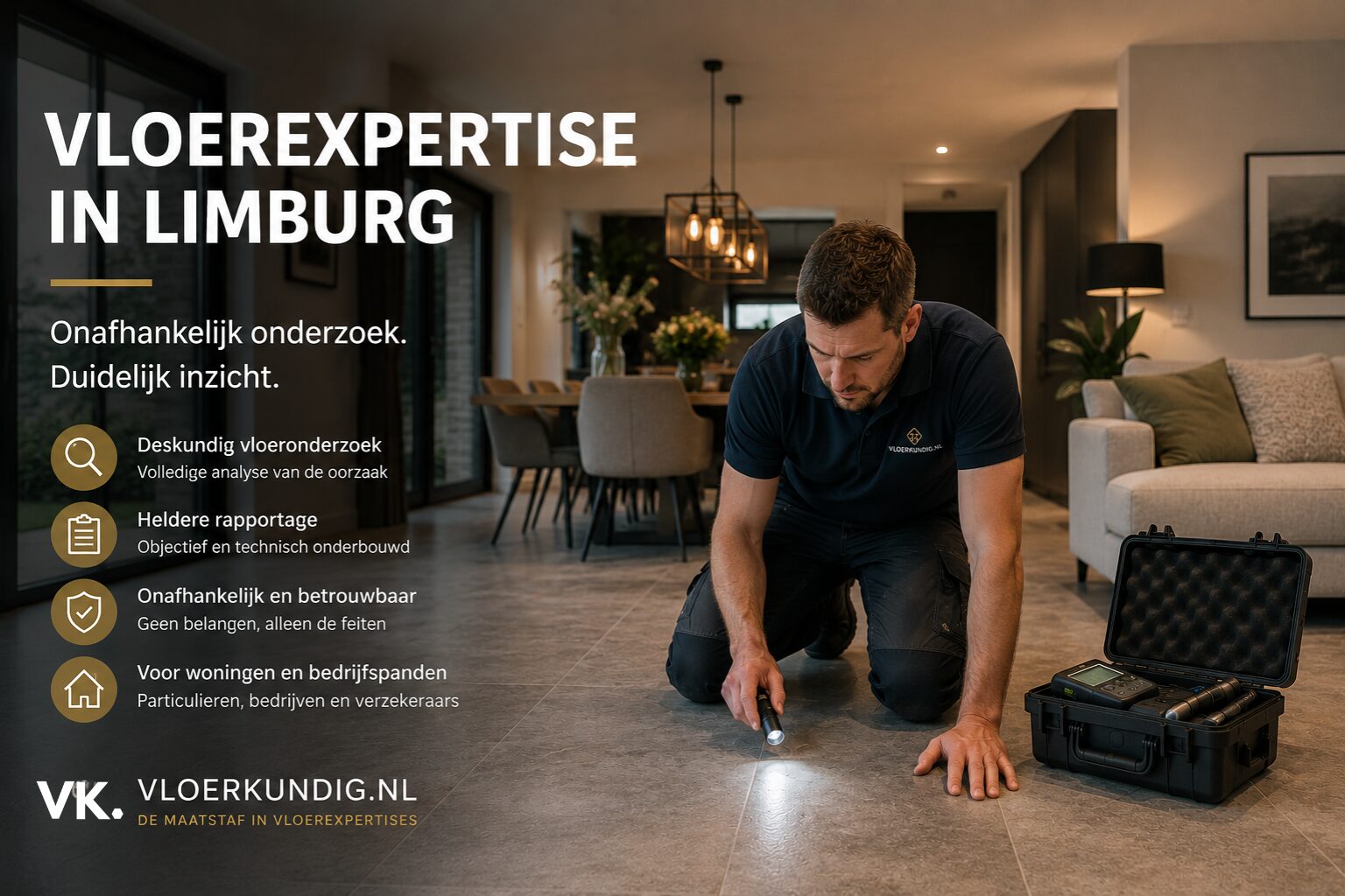 technisch onderzoek naar vloerproblemen in Limburg