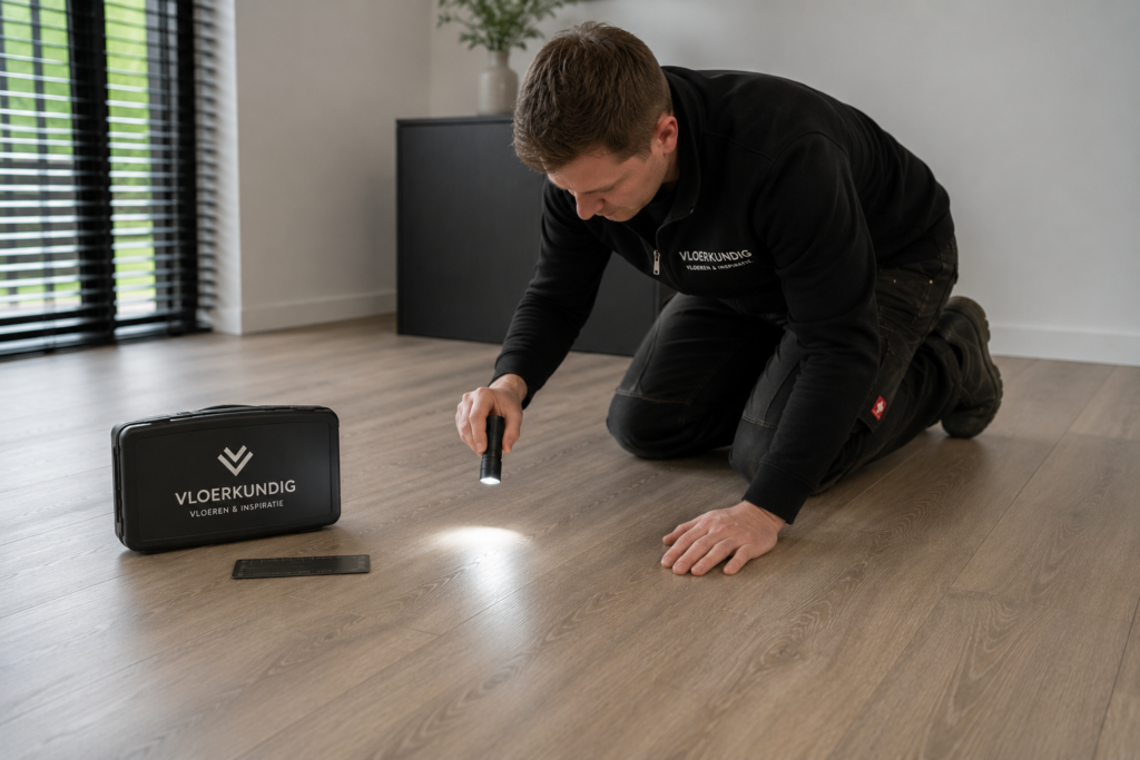 Onafhankelijke inspectie van een PVC vloer door een vloerkundig expert